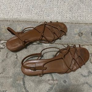 Brown Strappy Flat Sandals - Women's